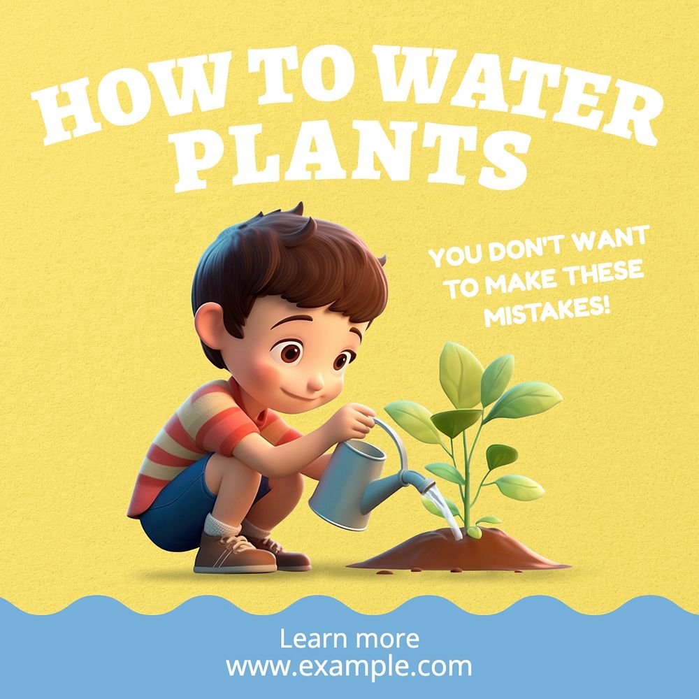 Water plants Instagram post template