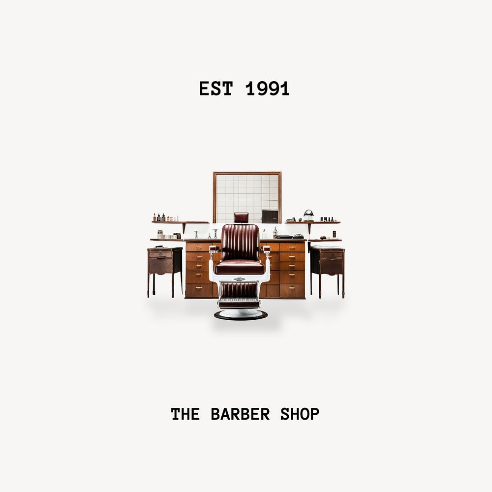 Barber shop logo Instagram post template