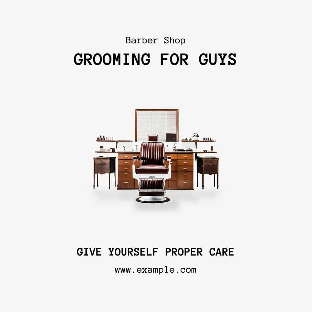 Male grooming Instagram post template