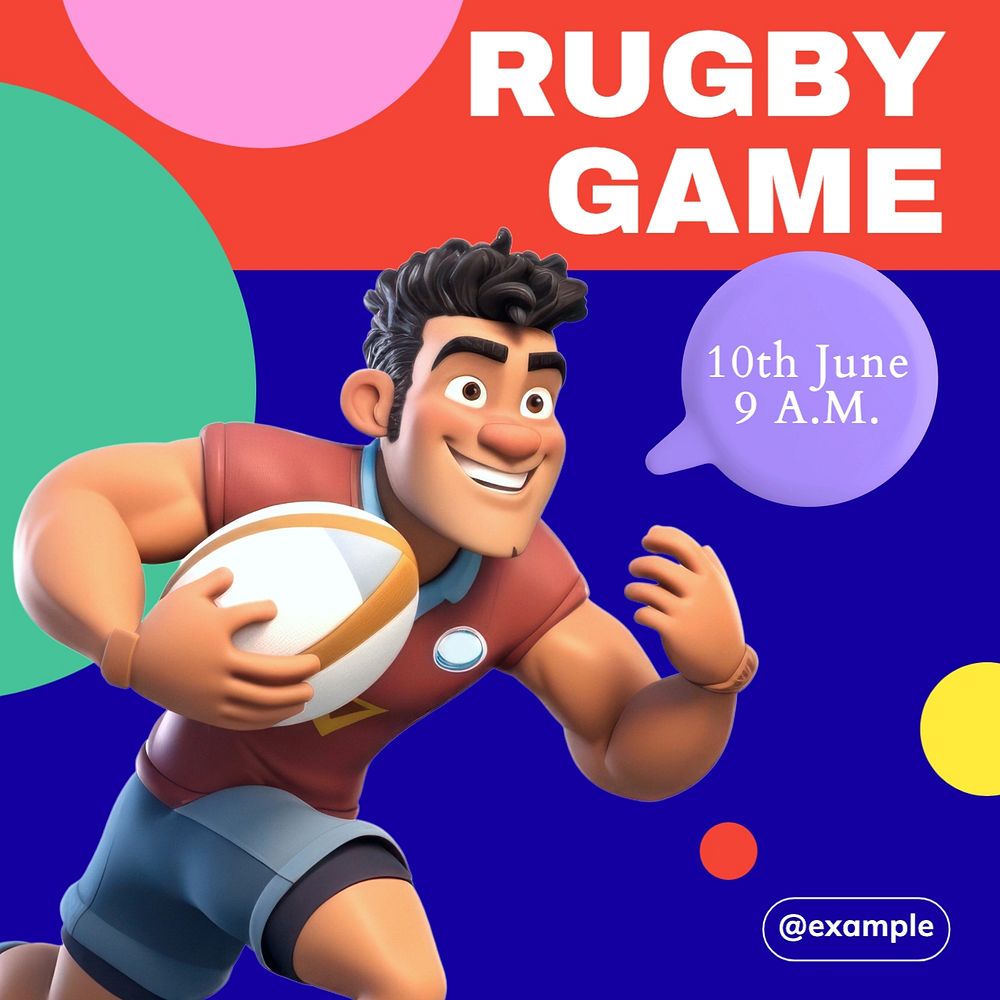 Rugby game Instagram post template