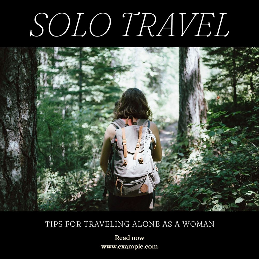 Solo travel Instagram post template