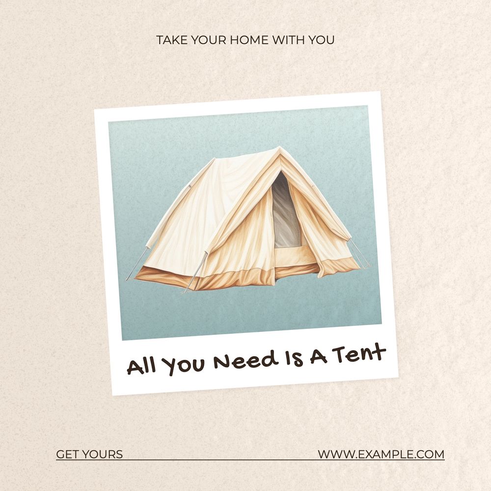 Camping tent Instagram post template