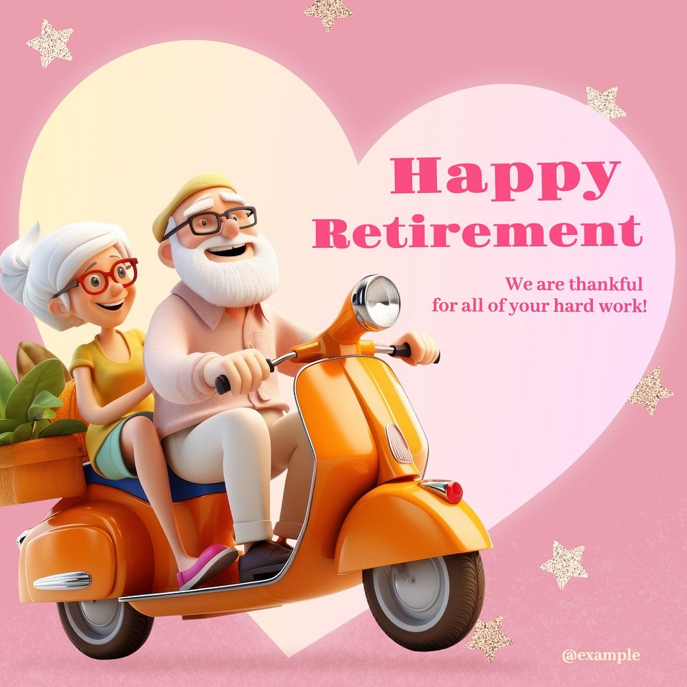 Happy retirement Instagram post template