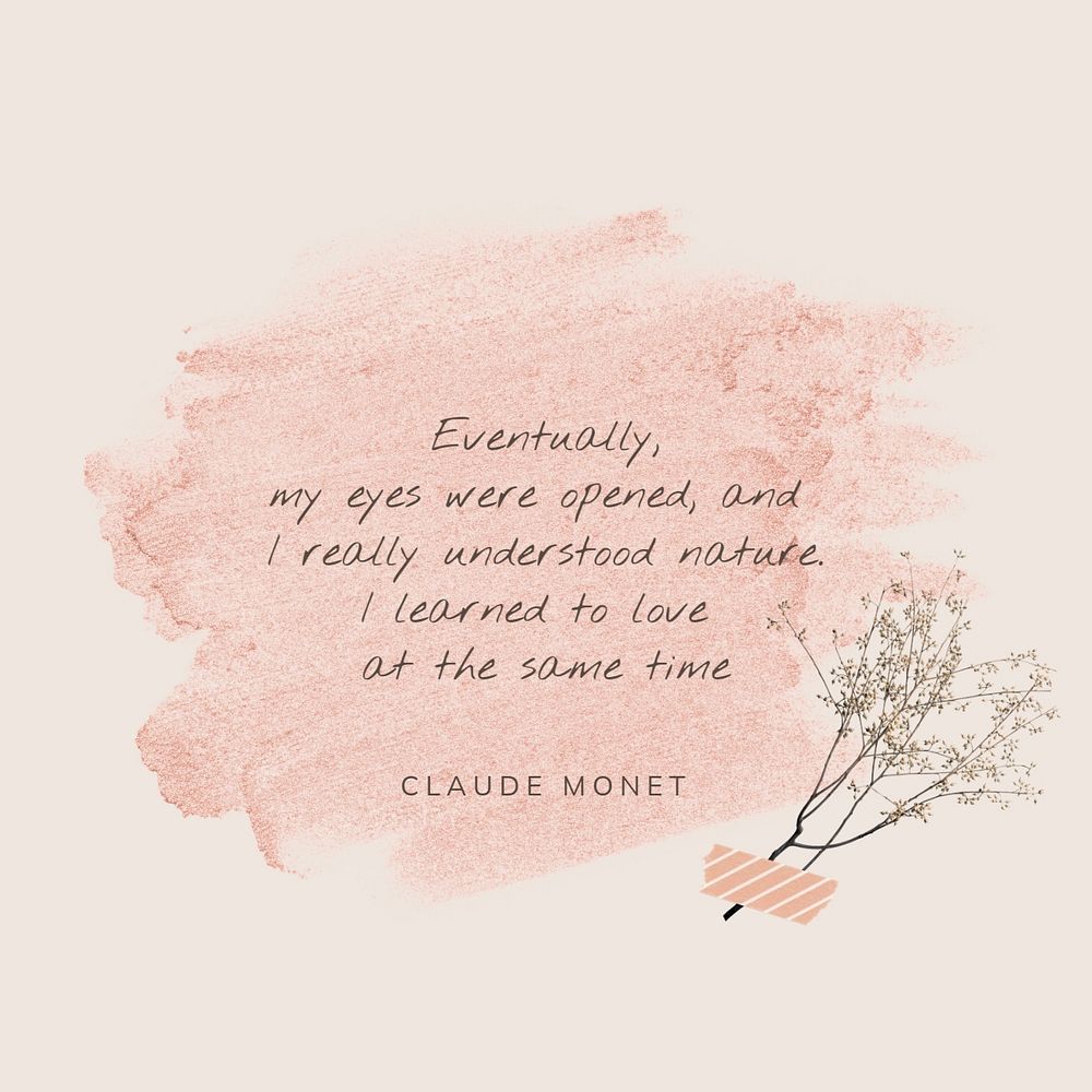 Minimal editable template with Monet quote