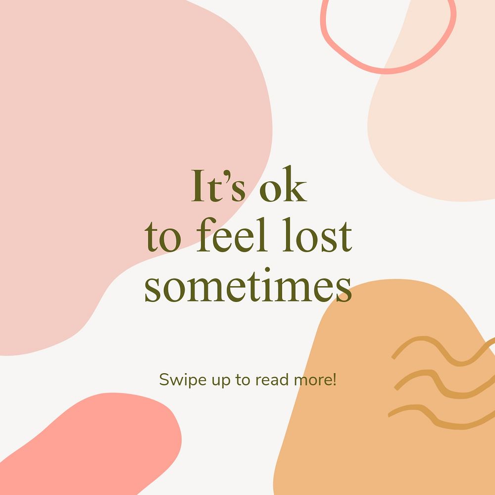 Editable instagram post for mental health advice