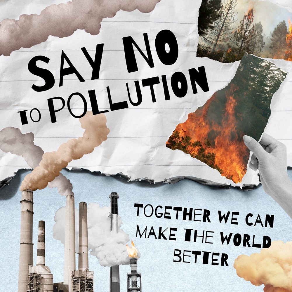 Pollution & environment Instagram post template, editable design