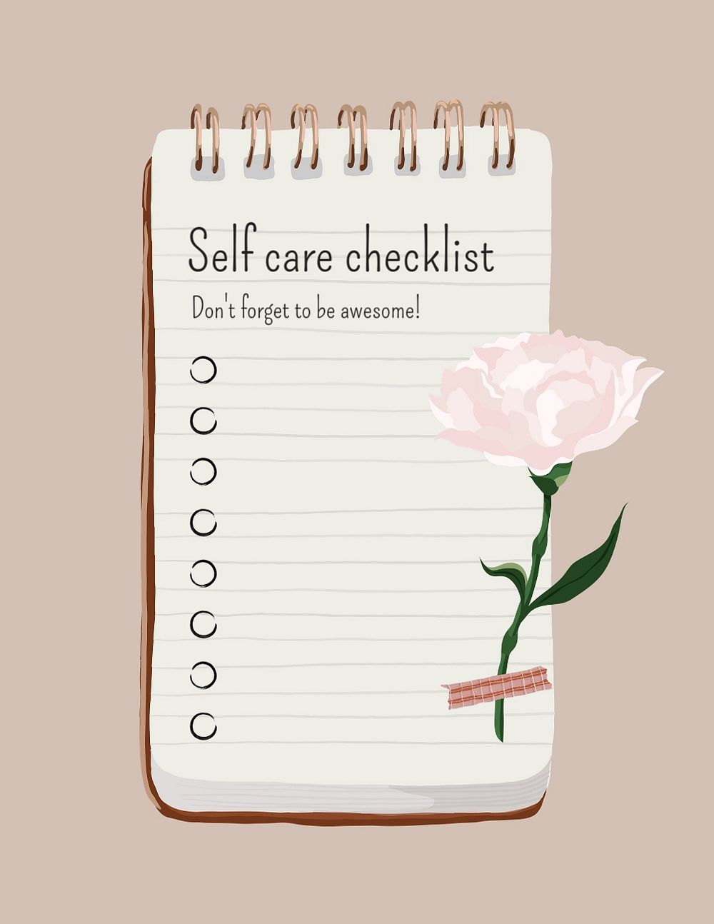 Self care checklist flyer template, editable design