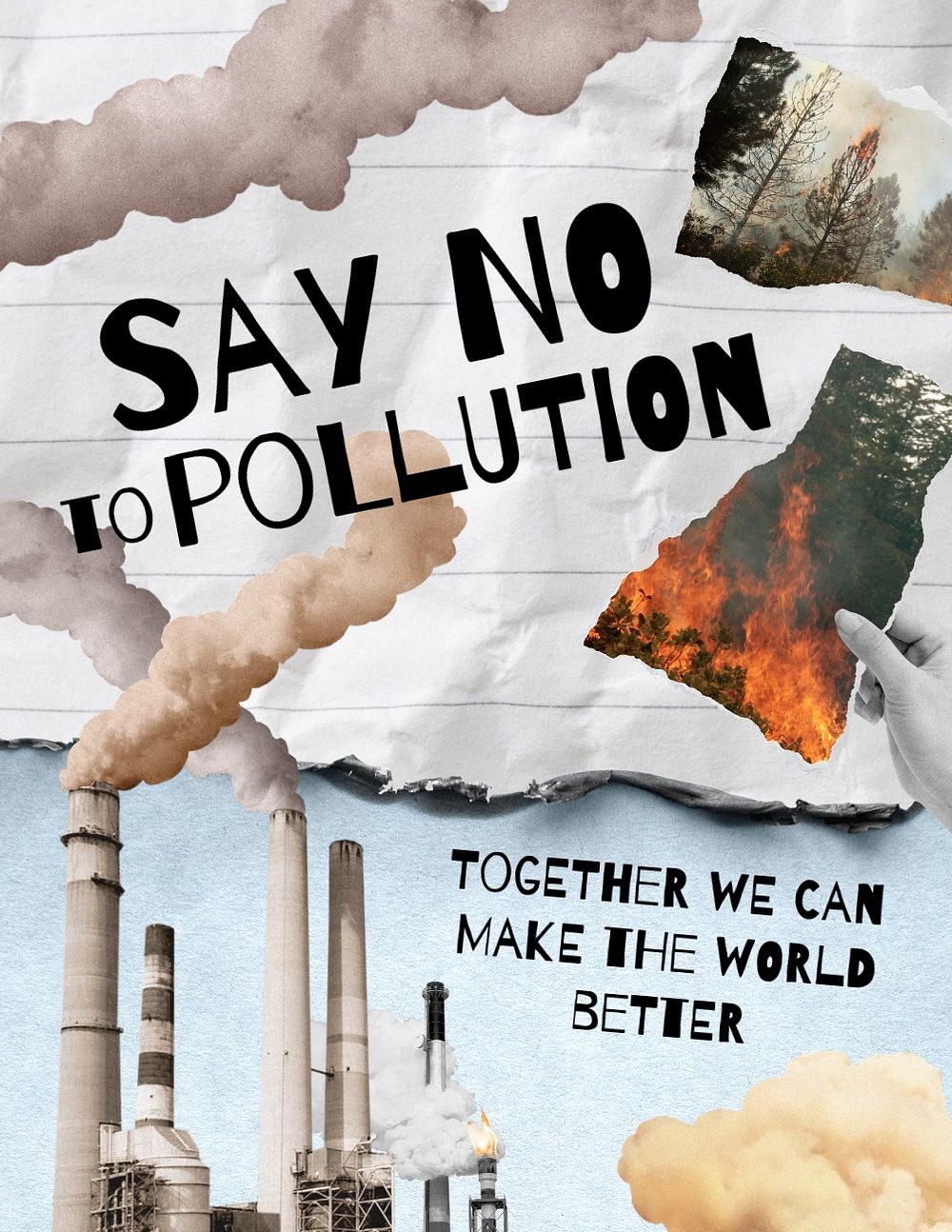 Stop pollution flyer template, editable design