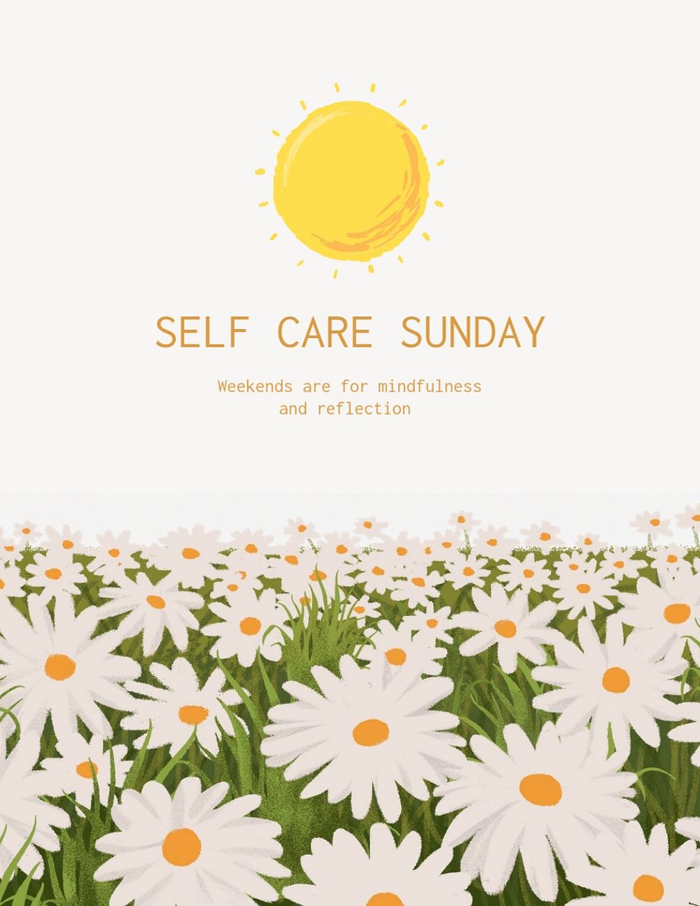 Self care Sunday flyer template, editable design