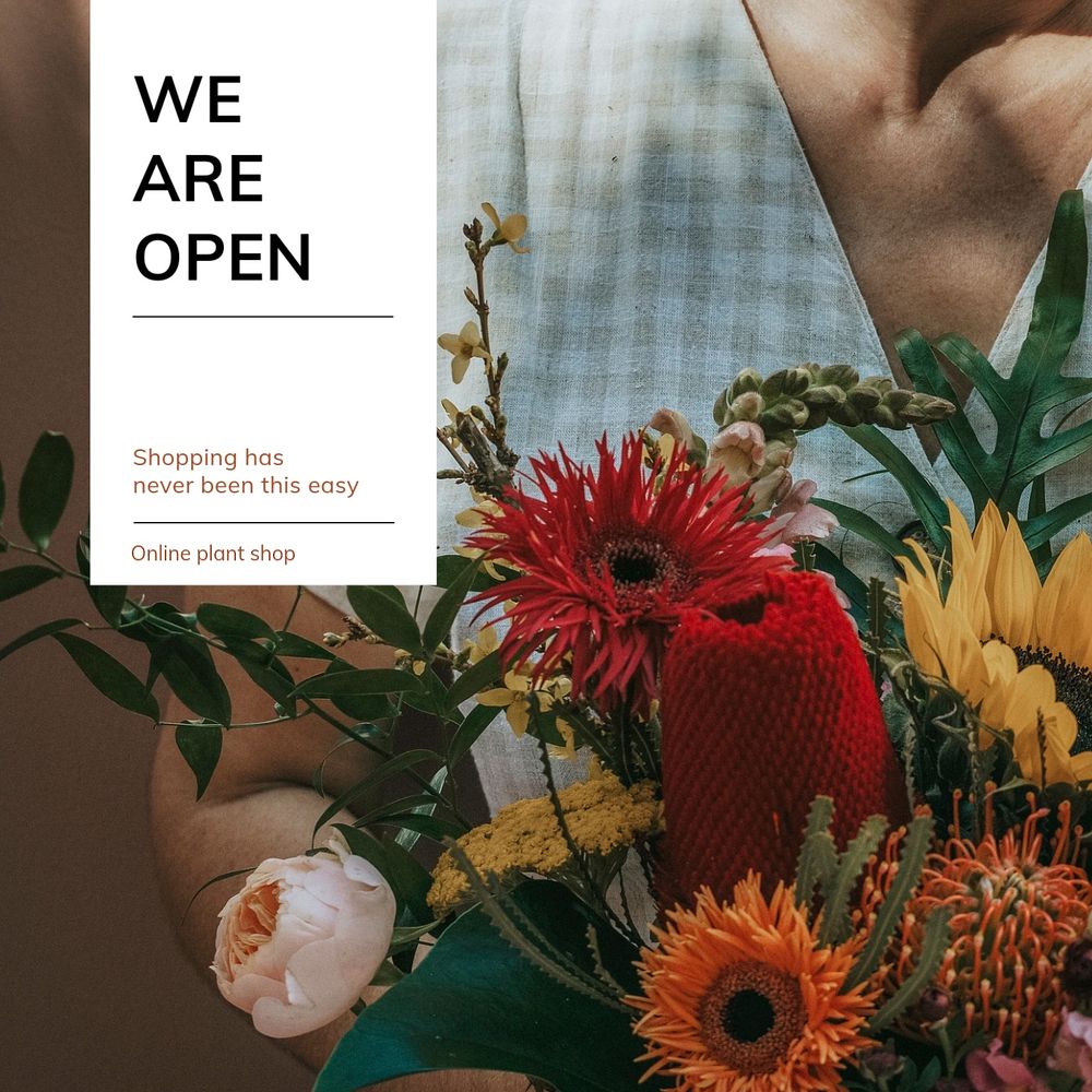 Florist social media post template, editable design