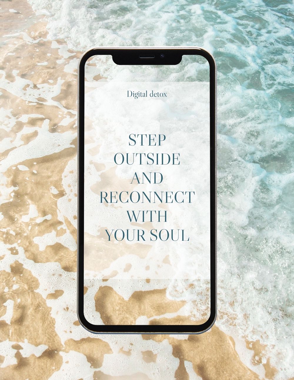 Digital detox quote flyer template, editable design