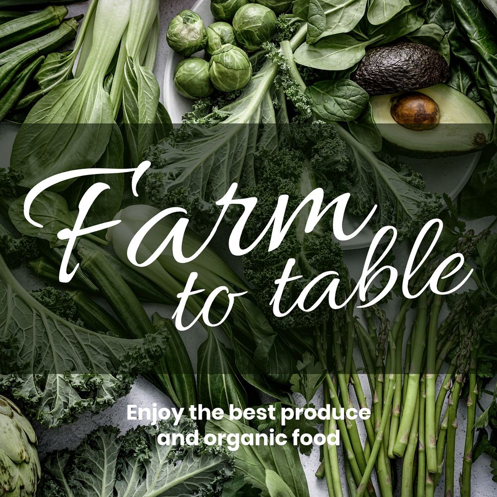 Vegetable market Instagram post template, editable design