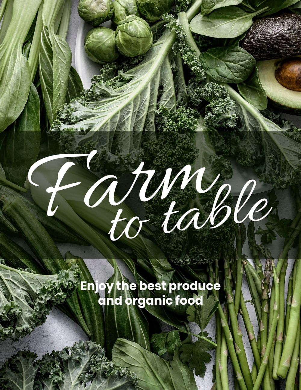 Farm to table flyer template, editable design