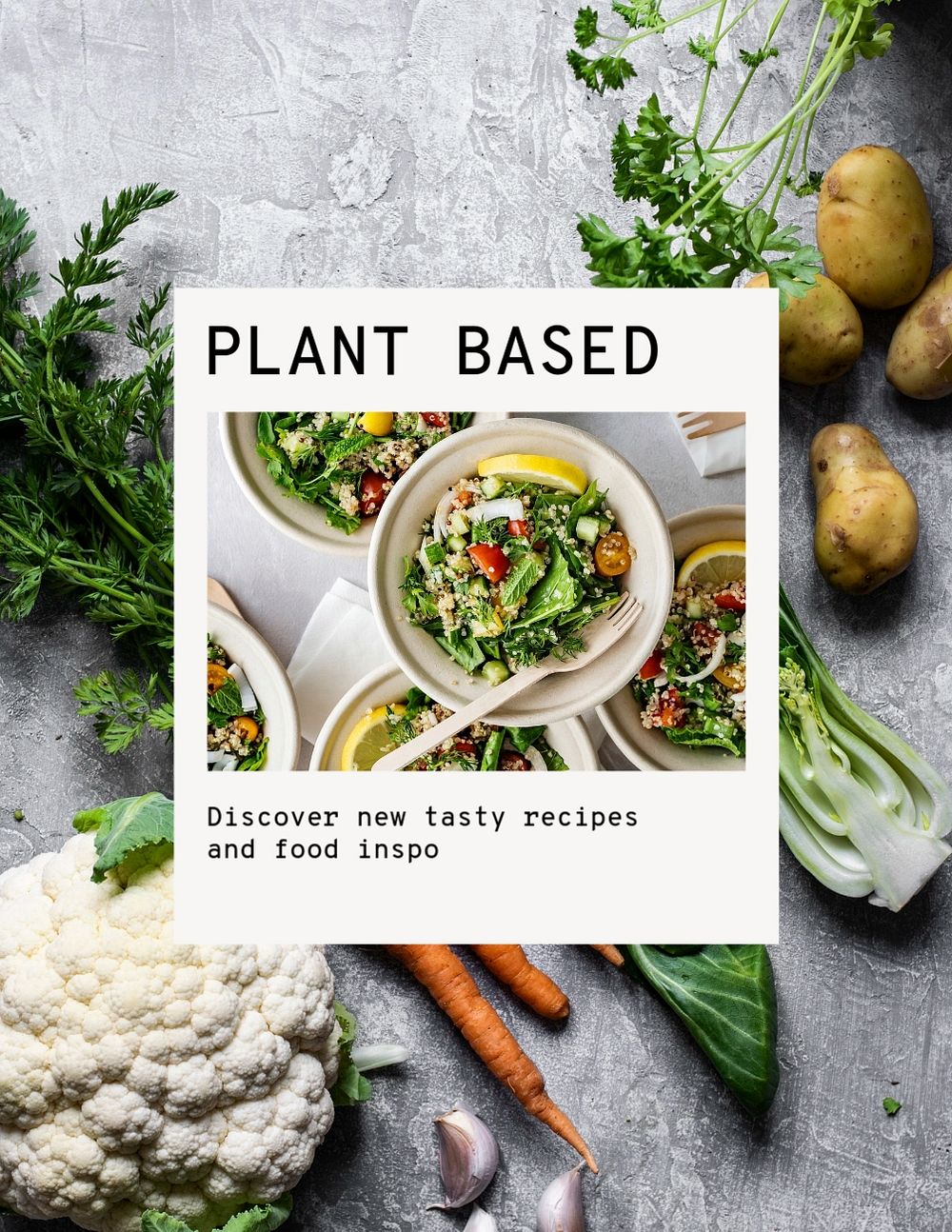 Plant based restaurant flyer template, editable design