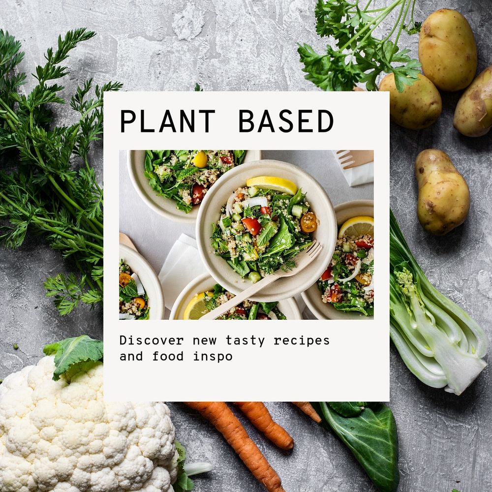 Plant based Instagram post template, editable design