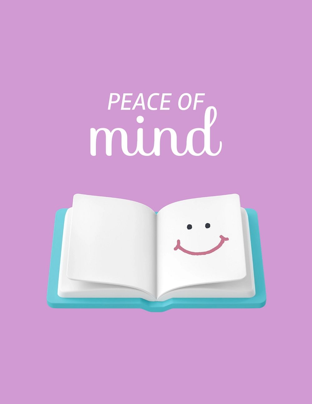 Peace of mind flyer template, cute purple design