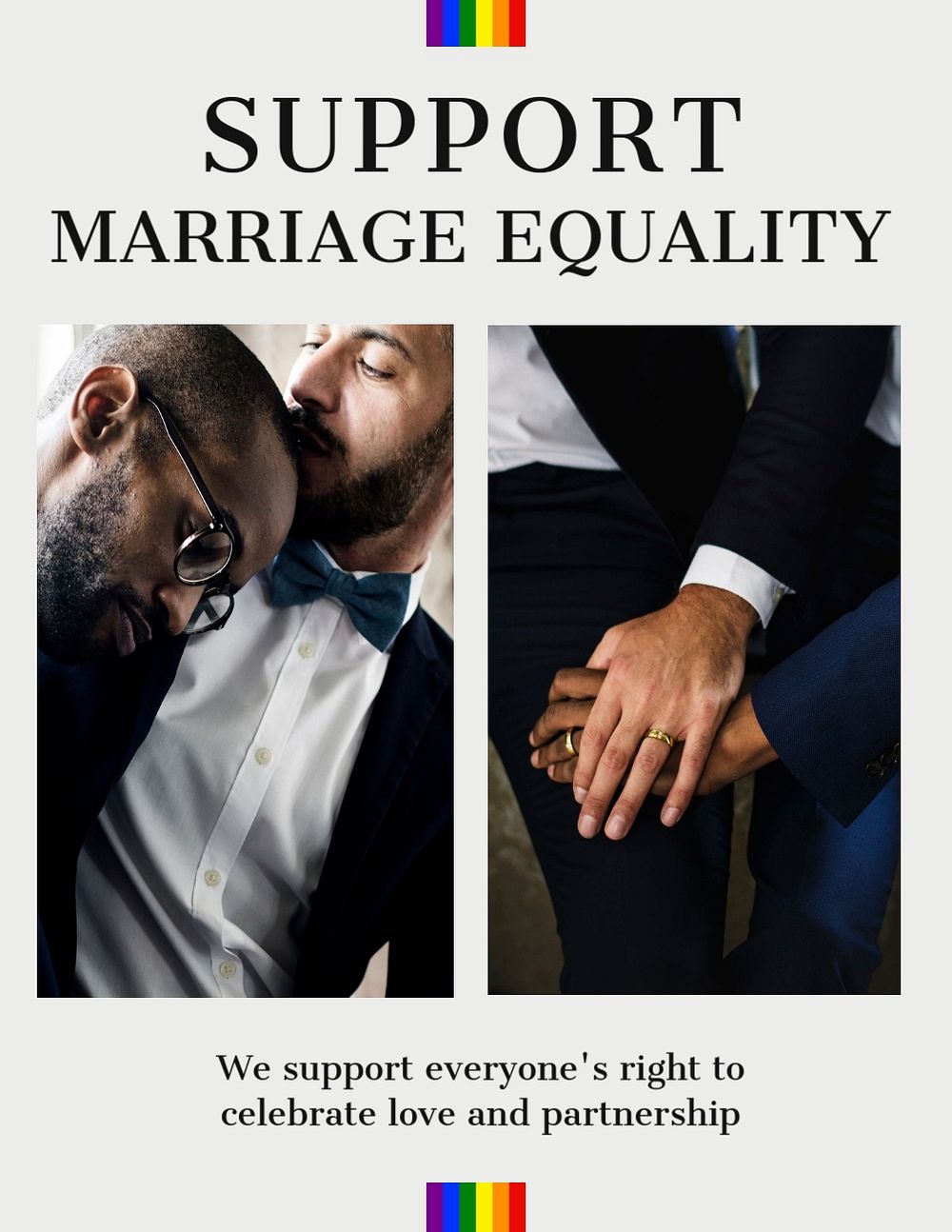 Marriage equality flyer editable template, gay rights campaign