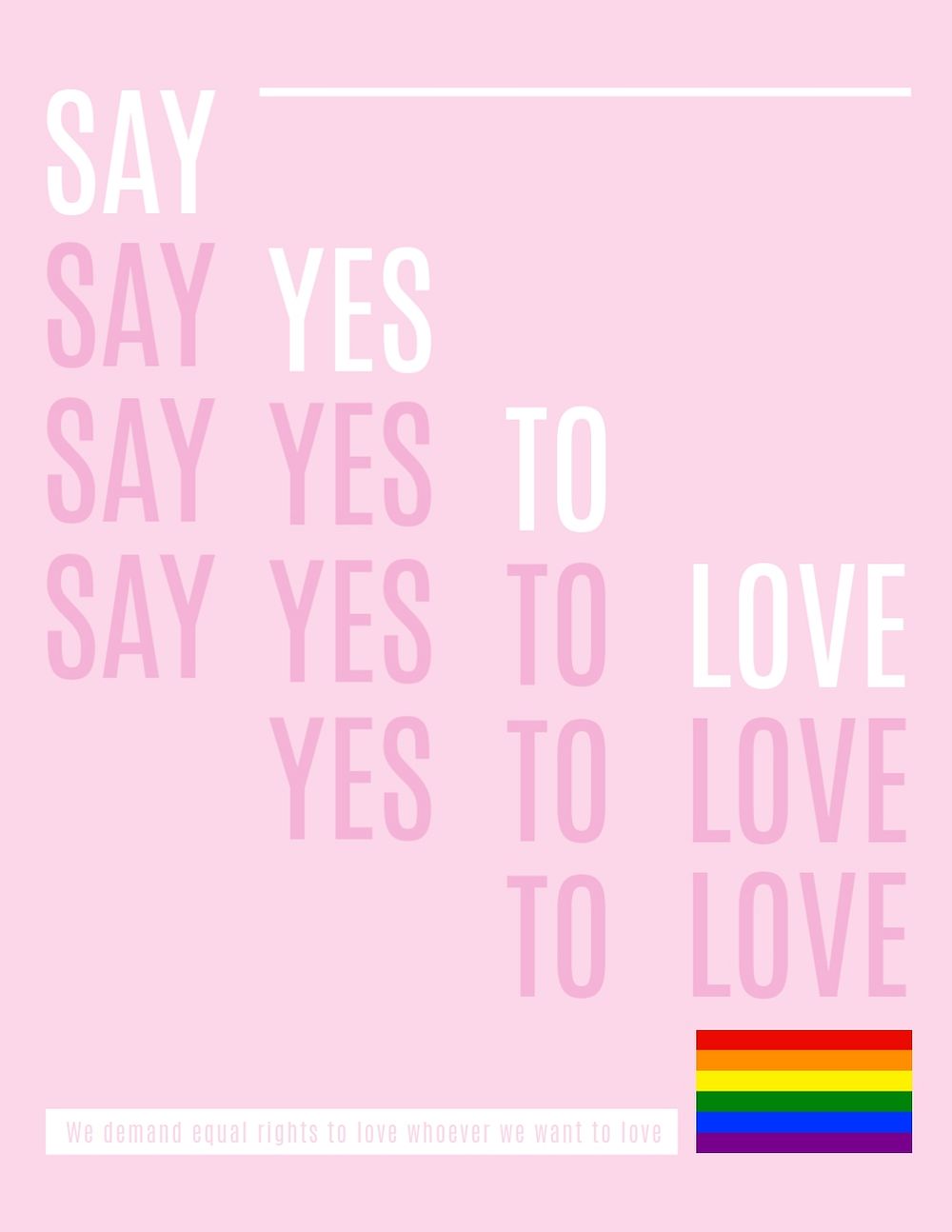 LGBTQ love flyer editable template, pink aesthetic design