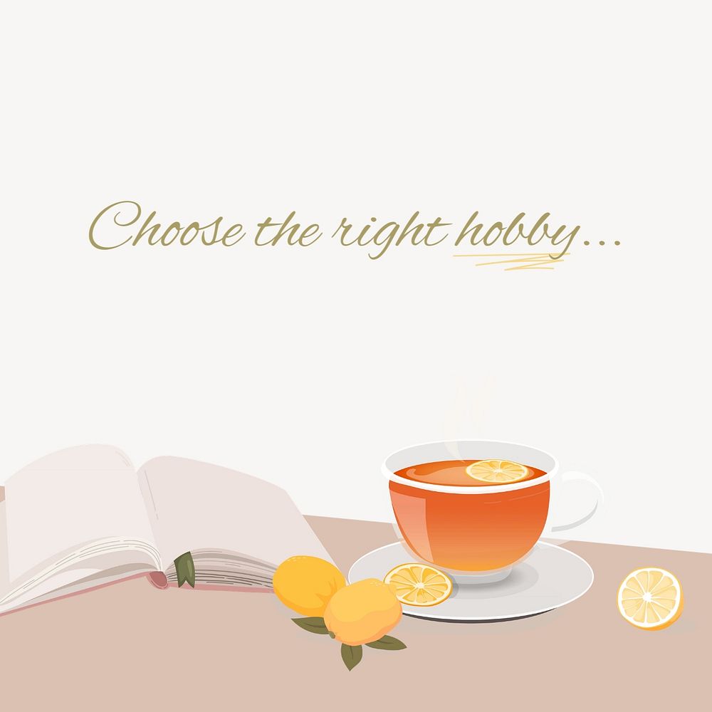 Reading hobby Instagram post template, editable design
