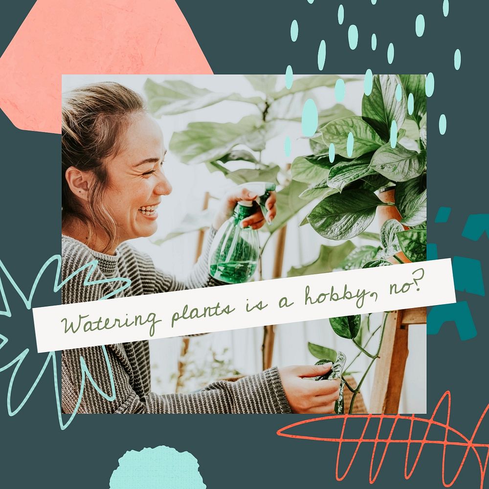 Plant shop Instagram post template, editable hobby design