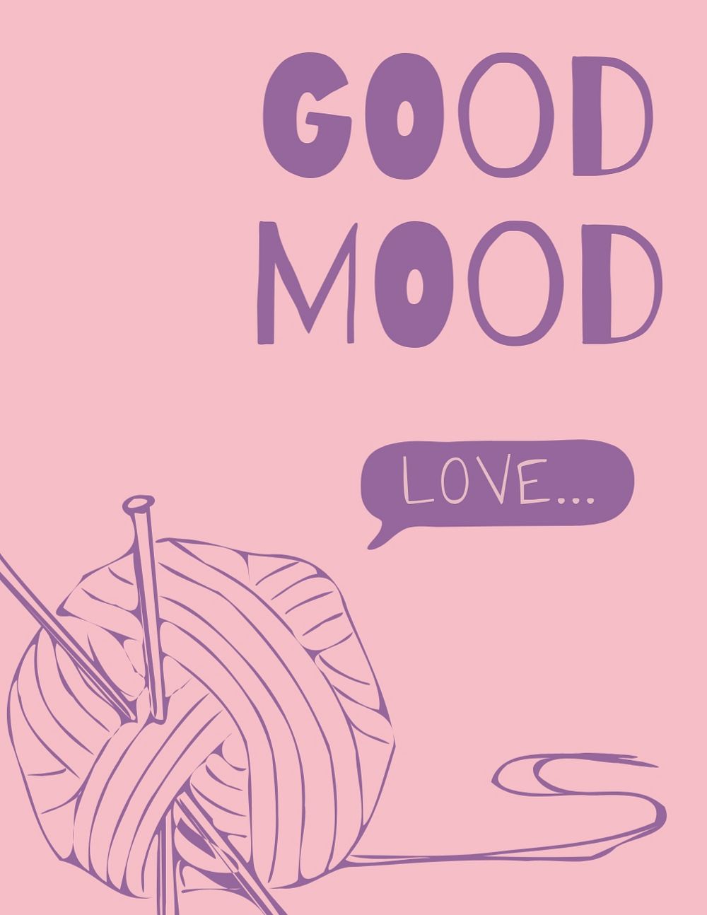 Good mood flyer template, knitting design