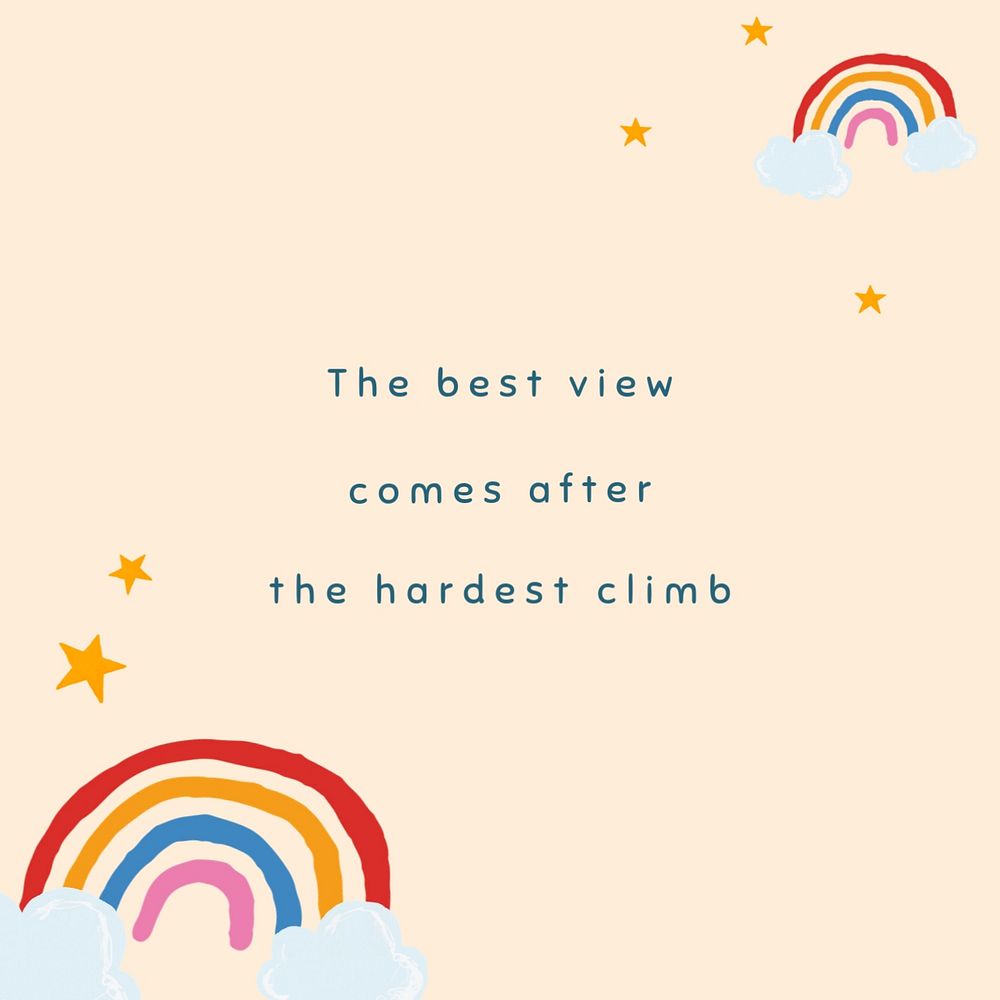 Uplifting quote facebook post template, Rainbow design
