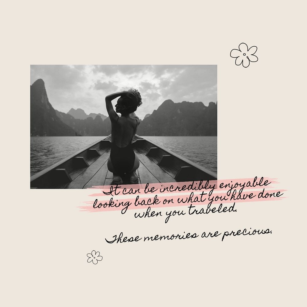Beach trip Facebook post template, travel editable design