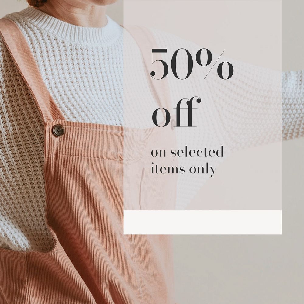 Fashion sale Instagram post template, aesthetic design