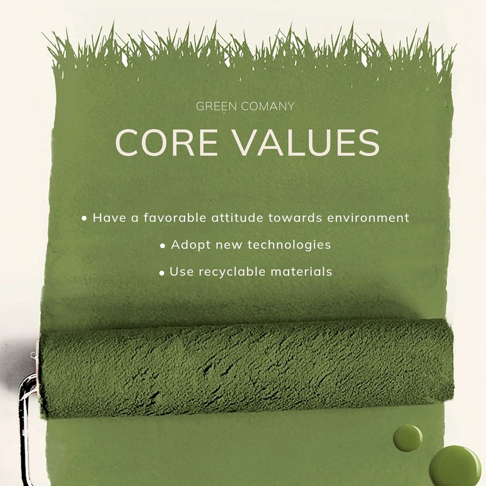 Business values Instagram post template, sustainable design