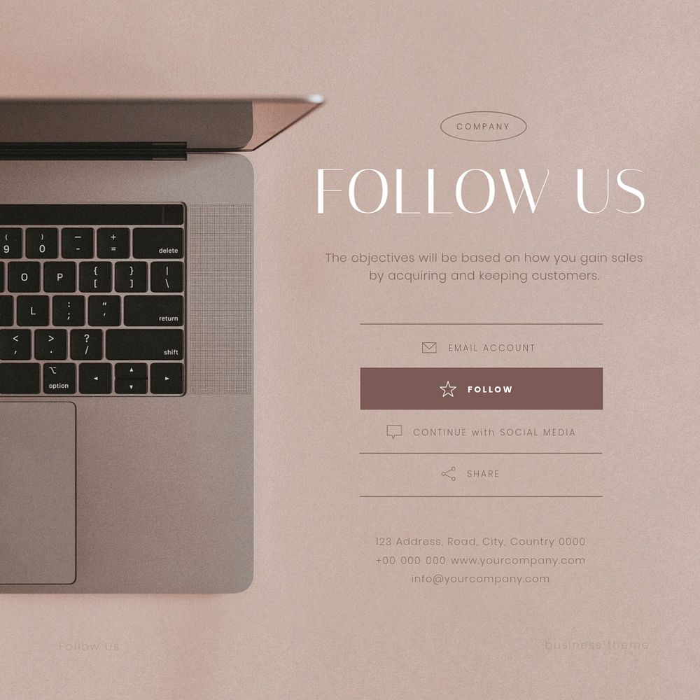 Follow us Instagram post template, business information