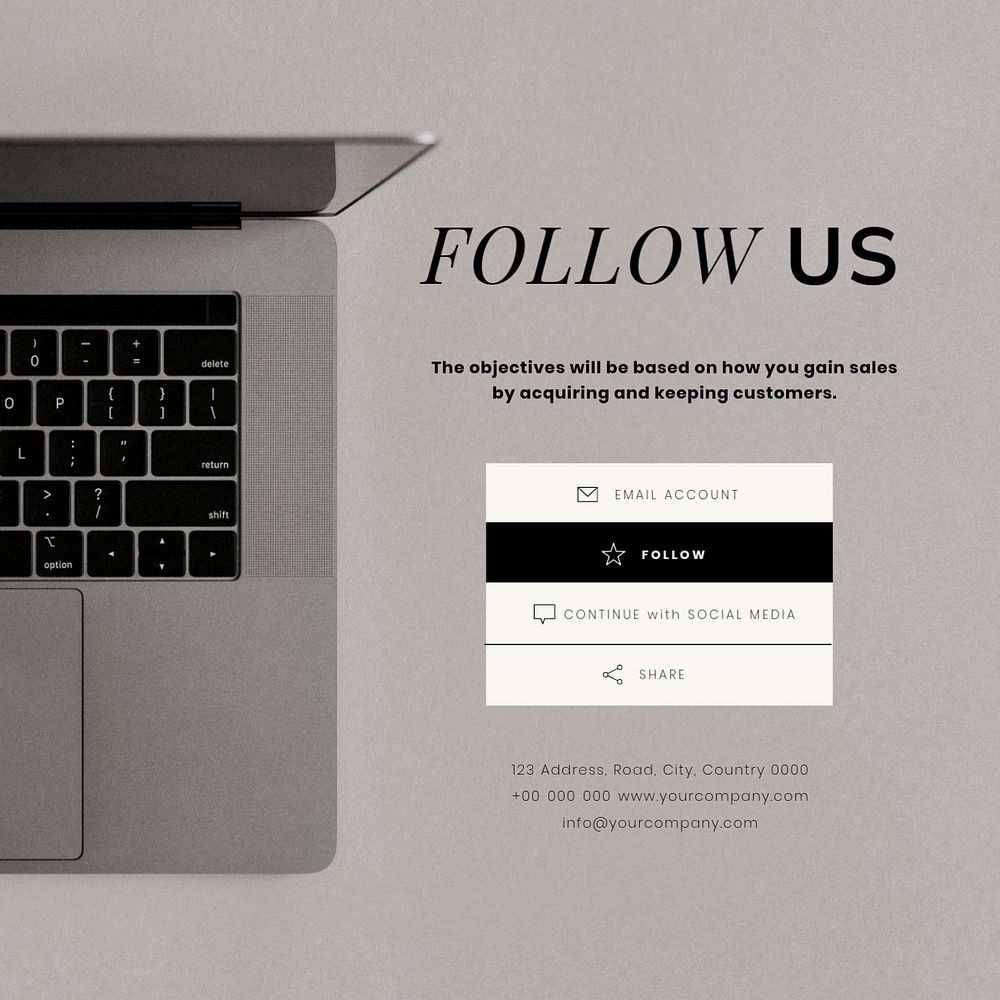 Follow us Instagram post template, business branding
