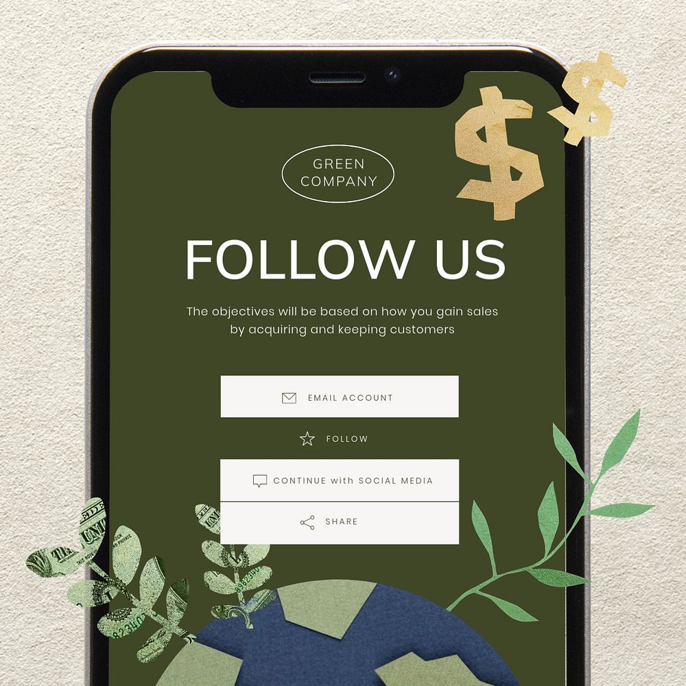 Follow us Instagram post template, green business