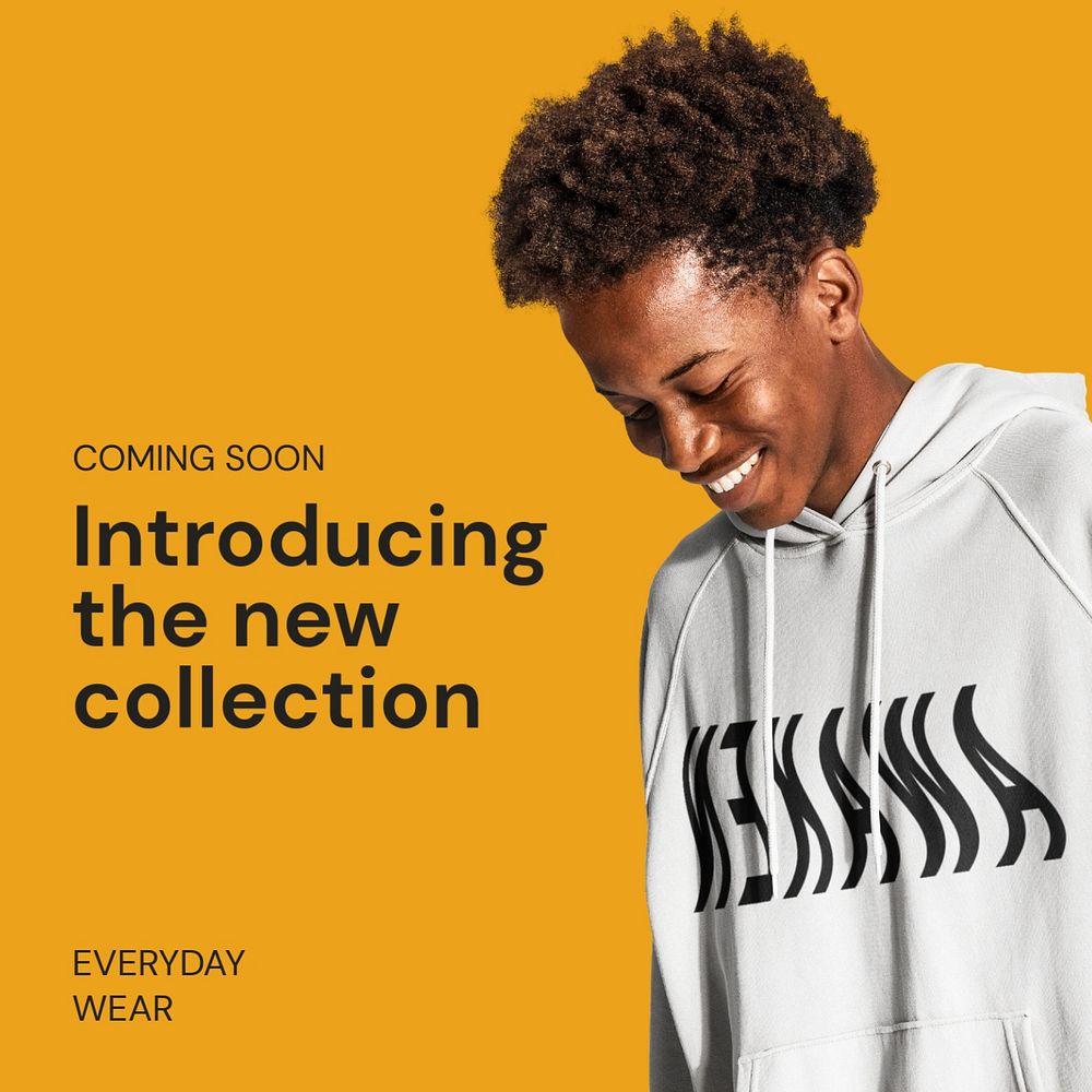 Customizable fashion Instagram post template, yellow design