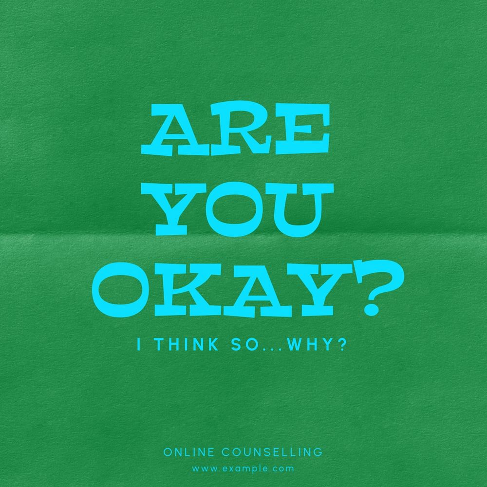Mental health Facebook post template, folded paper design