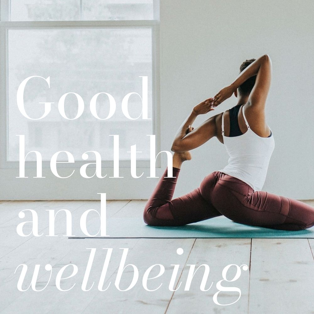 Yoga pose Instagram post template, editable text