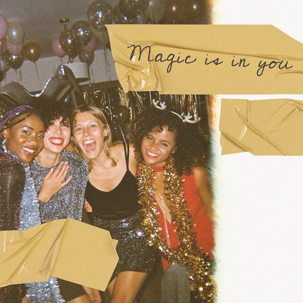 Party people Instagram post template, girl squad aesthetic
