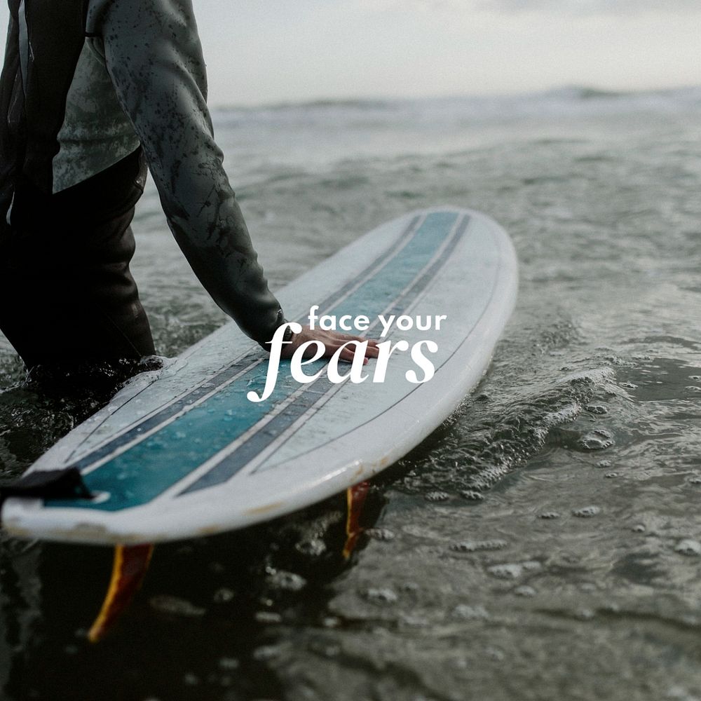 Surfing sport Instagram post template, editable text