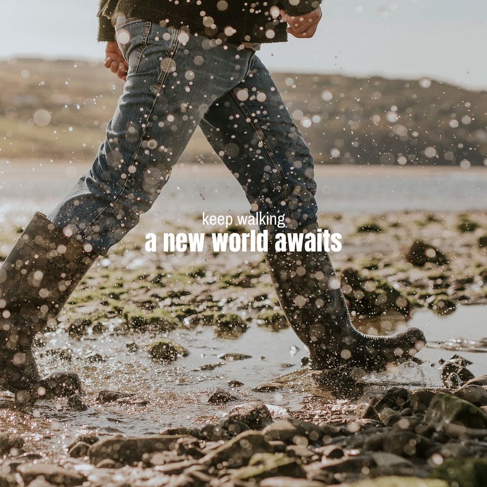 Keep walking Facebook post template, editable text