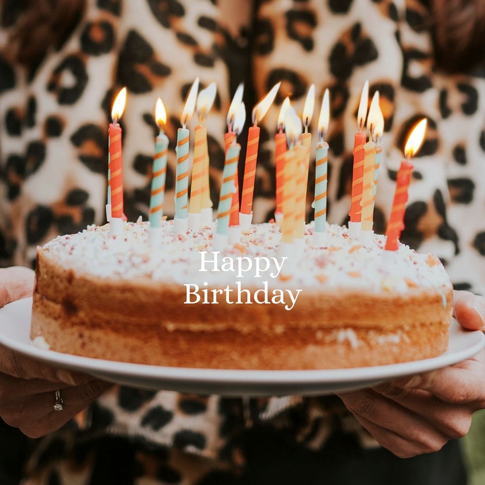 Happy birthday Facebook post template, editable text