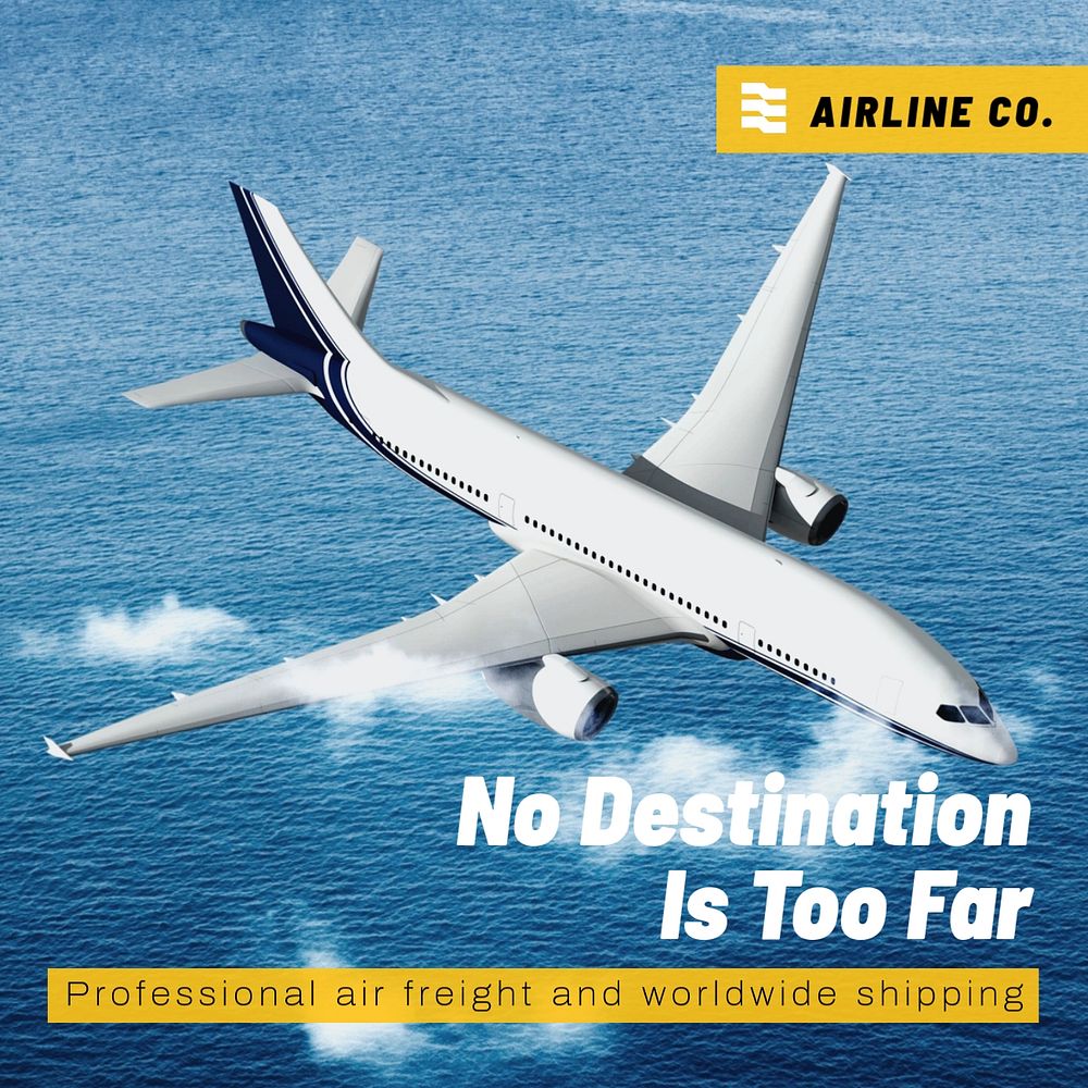 Air freight services Instagram template, logistics editable design
