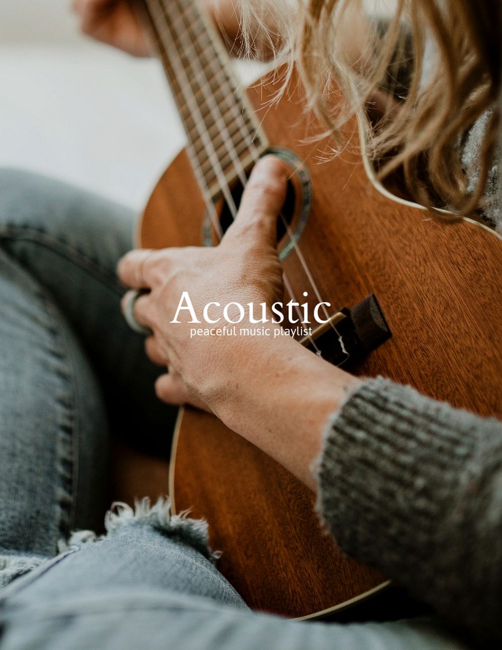 Acoustic music flyer template, editable text