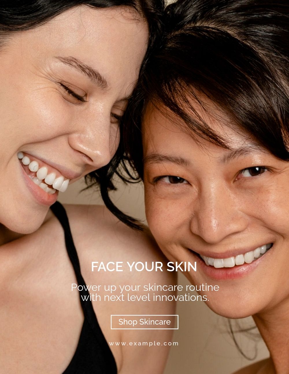 Natural beauty flyer editable template, skincare business ad