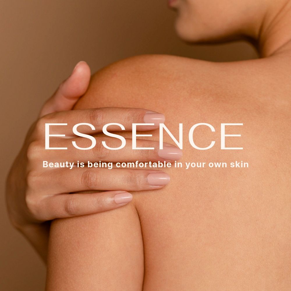 Beauty aesthetic Instagram post template, essence text