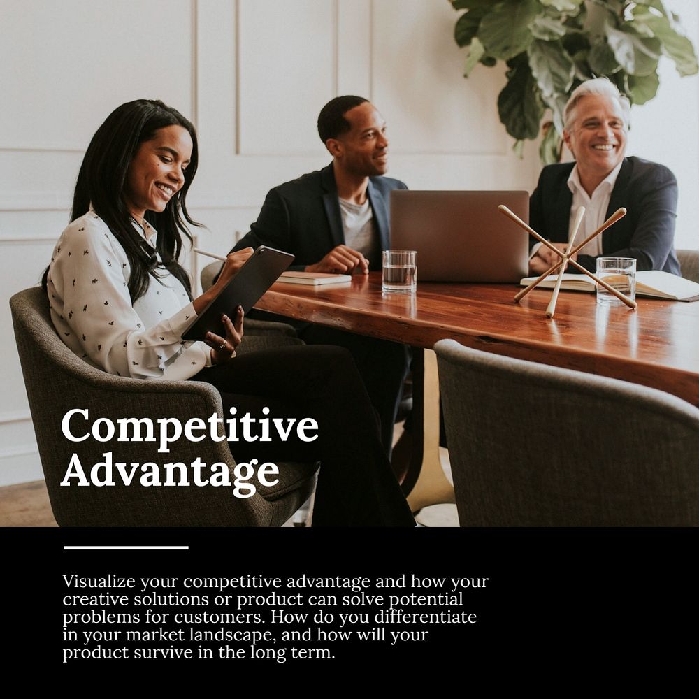 Competitive advantage Instagram post template, business photo