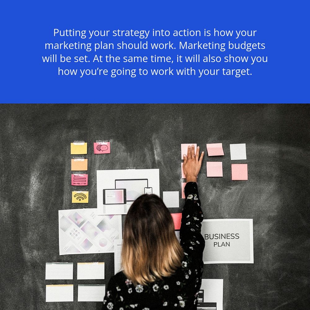 Blue modern Instagram post template, professional business design