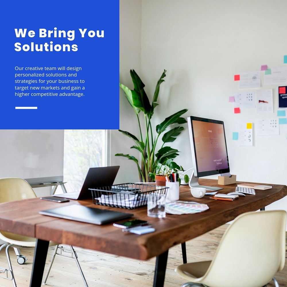 Professional business Instagram post template, blue modern design
