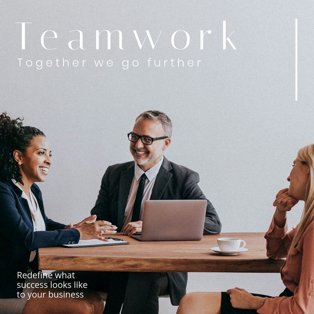 Business teamwork Instagram post template