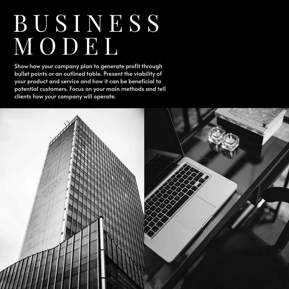 Business model Instagram post template, office aesthetic