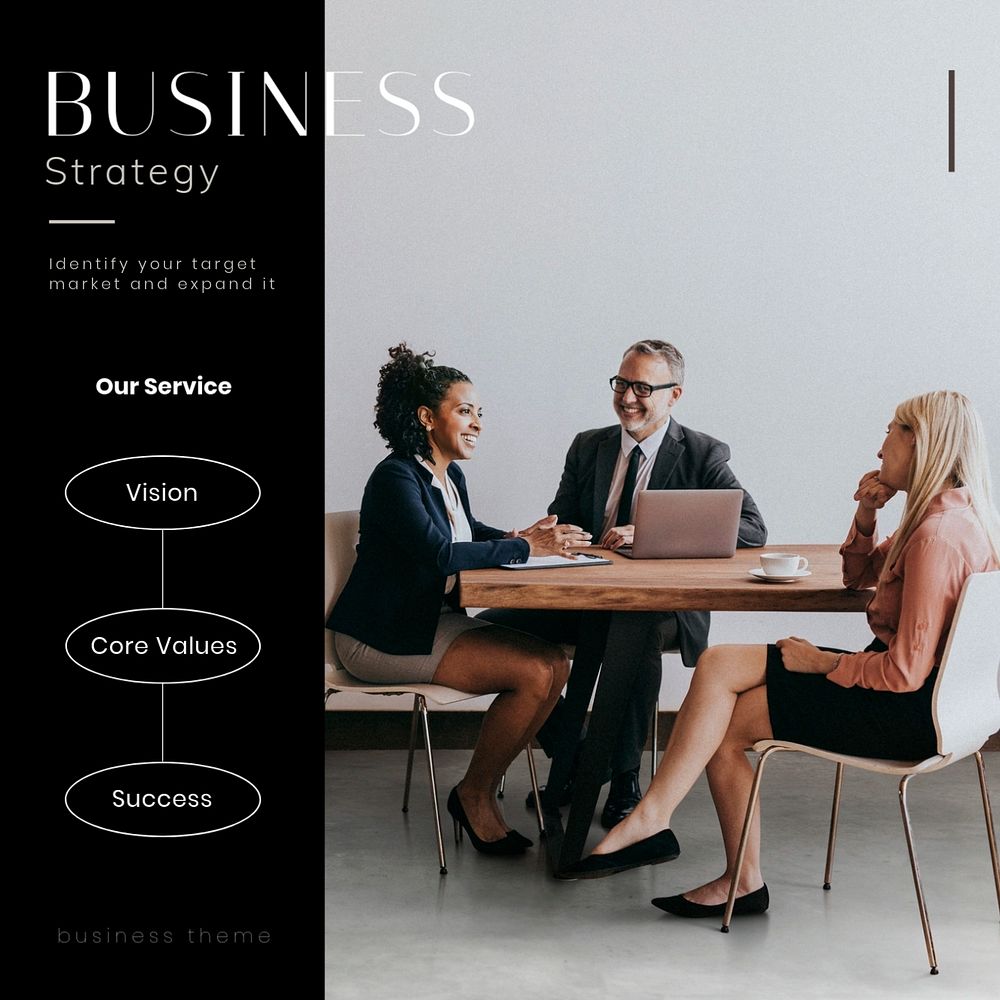 Business strategy Instagram post template, professional design