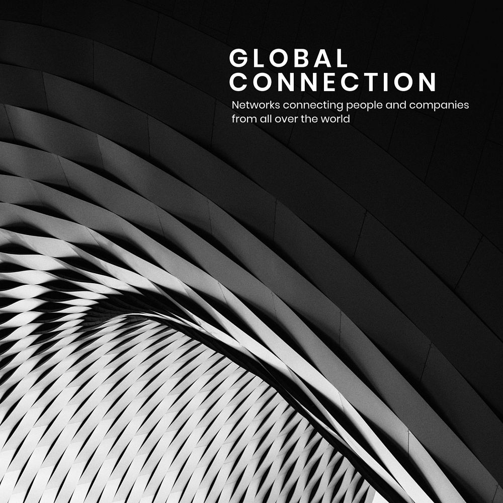 Global connection Instagram post template, abstract architecture photo
